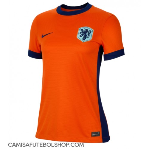 Camisa de time de futebol Holanda Replicas 1º Equipamento Feminina Europeu 2024 Manga Curta